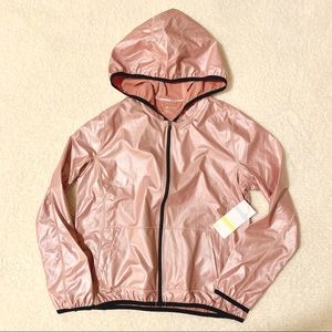 Zella Girl Pink Shimmer Hooded Jacket 14/16